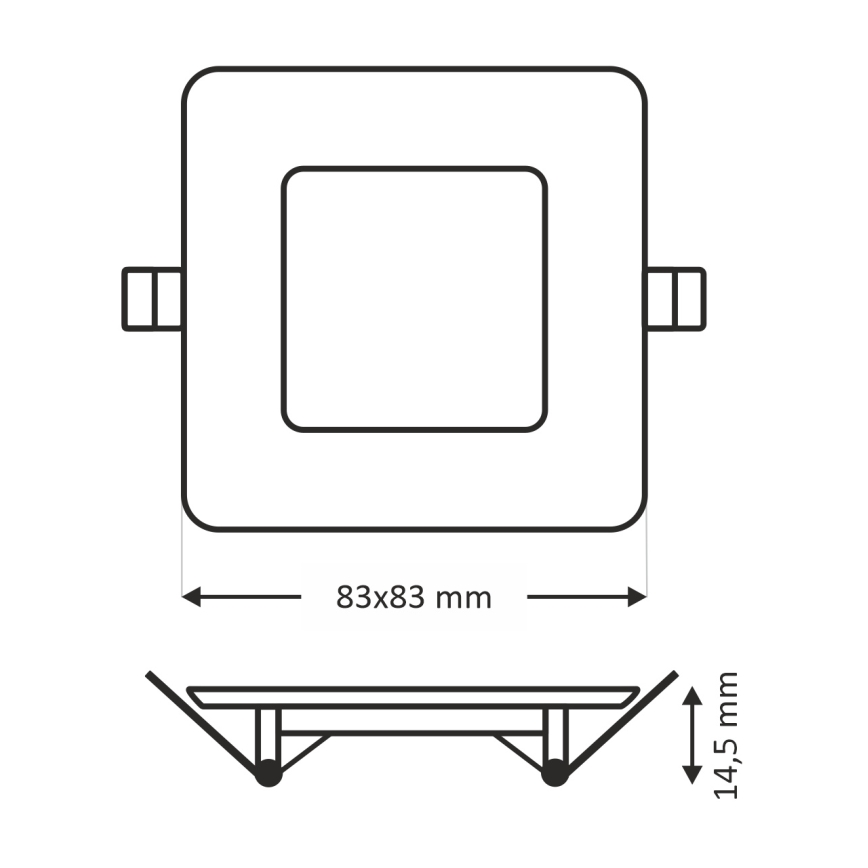 LED-Einbauleuchte SQUARE LED/3W/230V 4200K 8,3x8,3 cm weiß