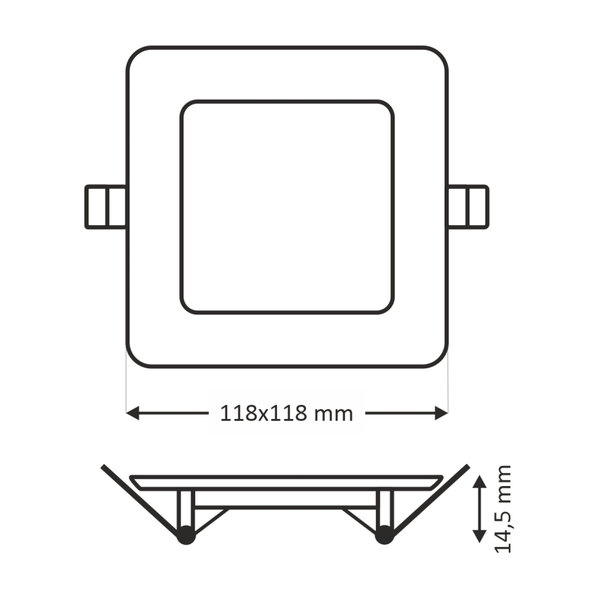 LED-Einbauleuchte SQUARE LED/6W/230V 4200K 11,8x11,8 cm weiß