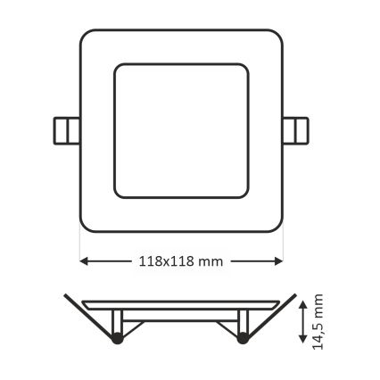 LED-Einbauleuchte SQUARE LED/6W/230V 6500K 11,8x11,8 cm weiß