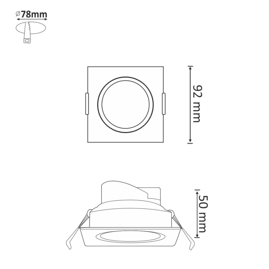 LED Einbauleuchte VENUS LED/7W silber eckig