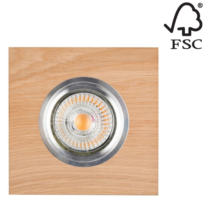 LED-Einbauleuchte VITAR 1xGU10/5W/230V CRI 90 Eiche – FSC-zertifiziert