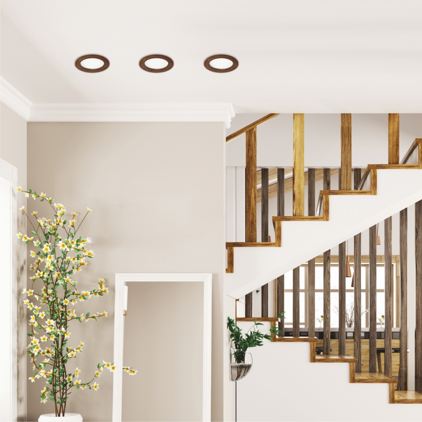 LED Einbauleuchte WOODY SPOT LED/12,5W/230V 4000K Kirschbaum Ø 16 cm