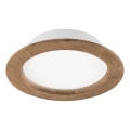 LED Einbauleuchte WOODY SPOT LED/16,5W/230V 4000K Nussbaum Ø 18,5 cm