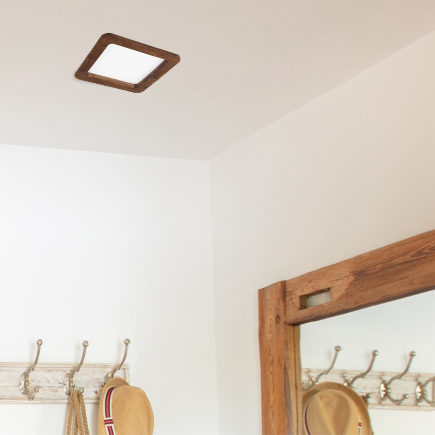 LED-Einbauleuchte WOODY SPOT LED/17W/230V 3000K Kirsche 18,5x18,5 cm