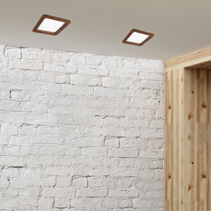 LED-Einbauleuchte WOODY SPOT LED/17W/230V 3000K Kirsche 18,5x18,5 cm