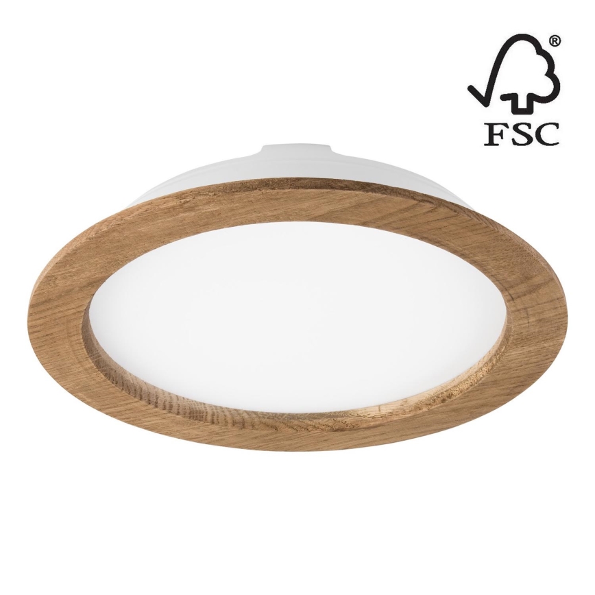LED-Einbauleuchte WOODY SPOT LED/23,5W/230V 4000K Walnuss ø 23,5 cm