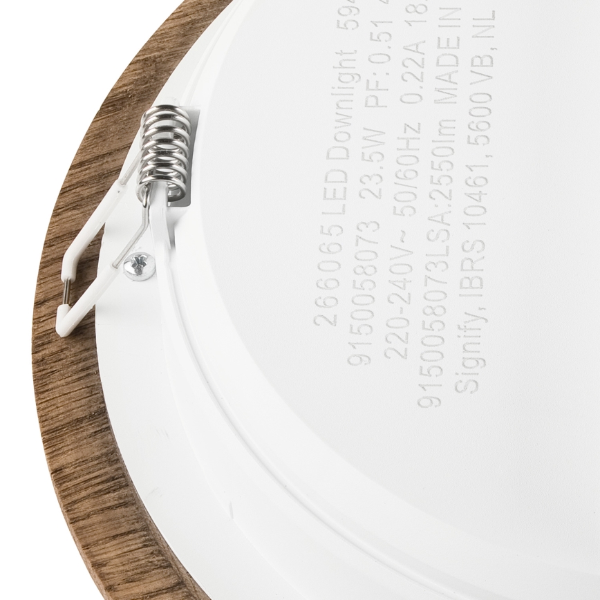 LED-Einbauleuchte WOODY SPOT LED/23,5W/230V 4000K Walnuss ø 23,5 cm