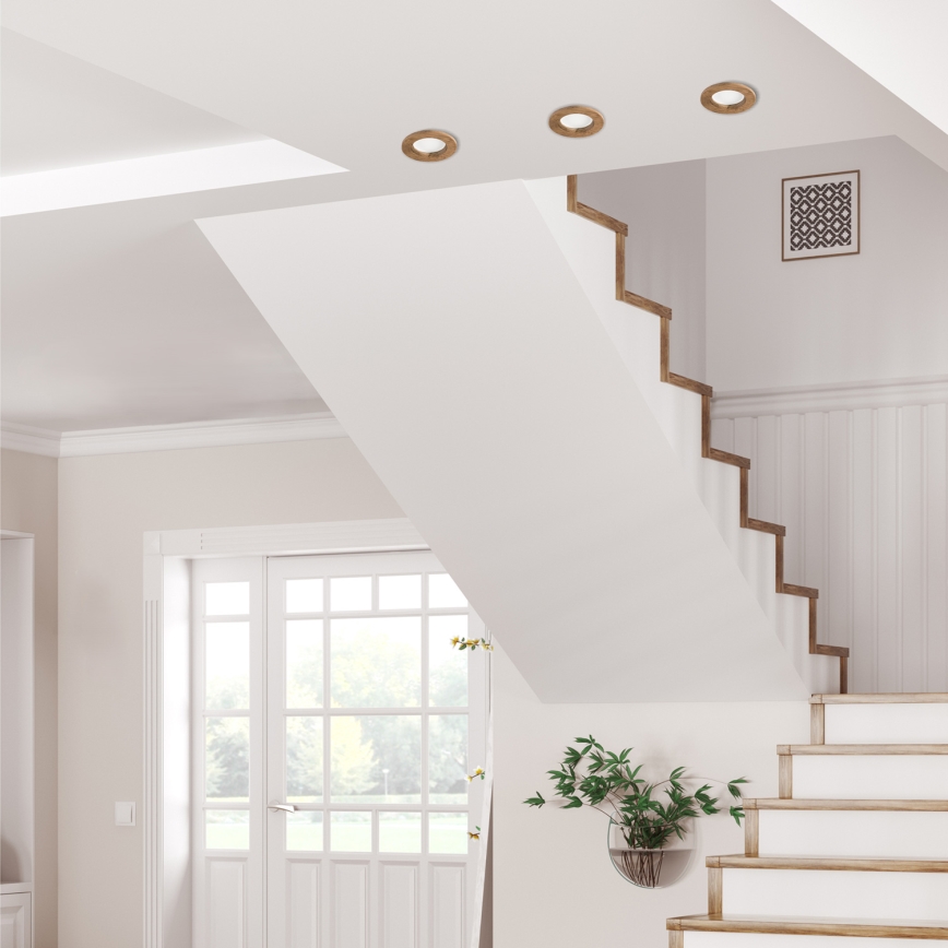 LED-Einbauleuchte WOODY SPOT LED/5,5W/230V 4000K Walnuss ø 10 cm