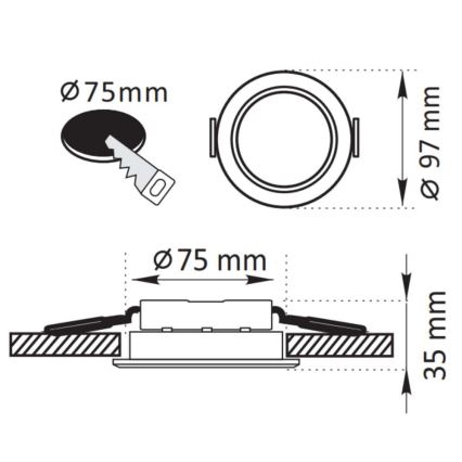 LED Einbauleuchte ZOE LED/4,8W/230V weiß