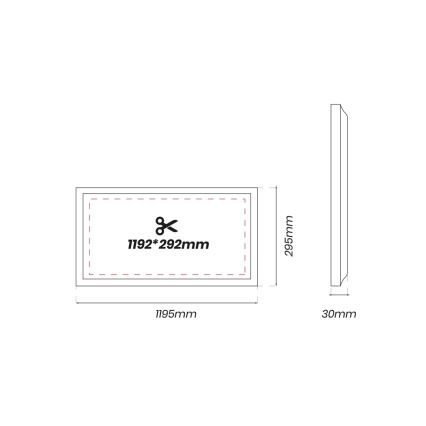 LED-Einbaupanel LED/40W/230V 4000K 120x30 cm