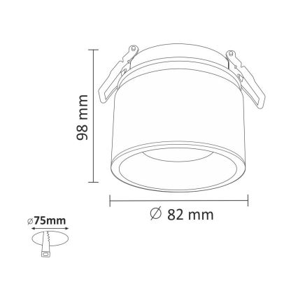 LED-Einbaustrahler HARON 1xLED/15W/230V weiß