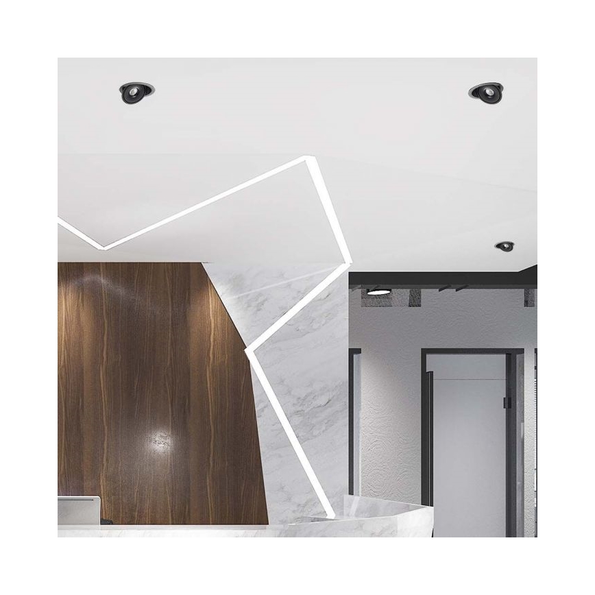LED Einbaustrahler LED/28W/230V 3000/4000/6400K d 20 cm schwarz