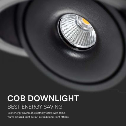 LED Einbaustrahler LED/28W/230V 3000/4000/6400K d 20 cm schwarz