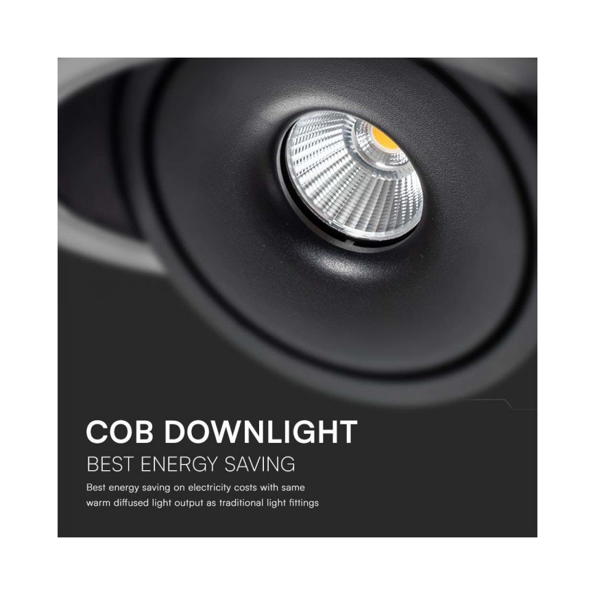 LED Einbaustrahler LED/28W/230V 3000/4000/6400K d 20 cm schwarz