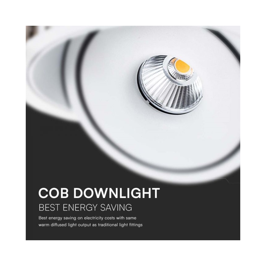 LED Einbaustrahler LED/28W/230V 3000/4000/6400K d 20 cm weiß