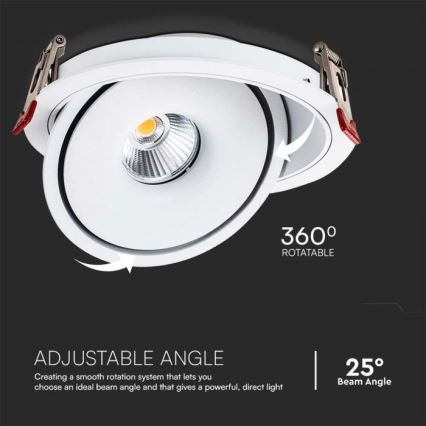 LED Einbaustrahler LED/28W/230V 3000/4000/6400K d 20 cm weiß