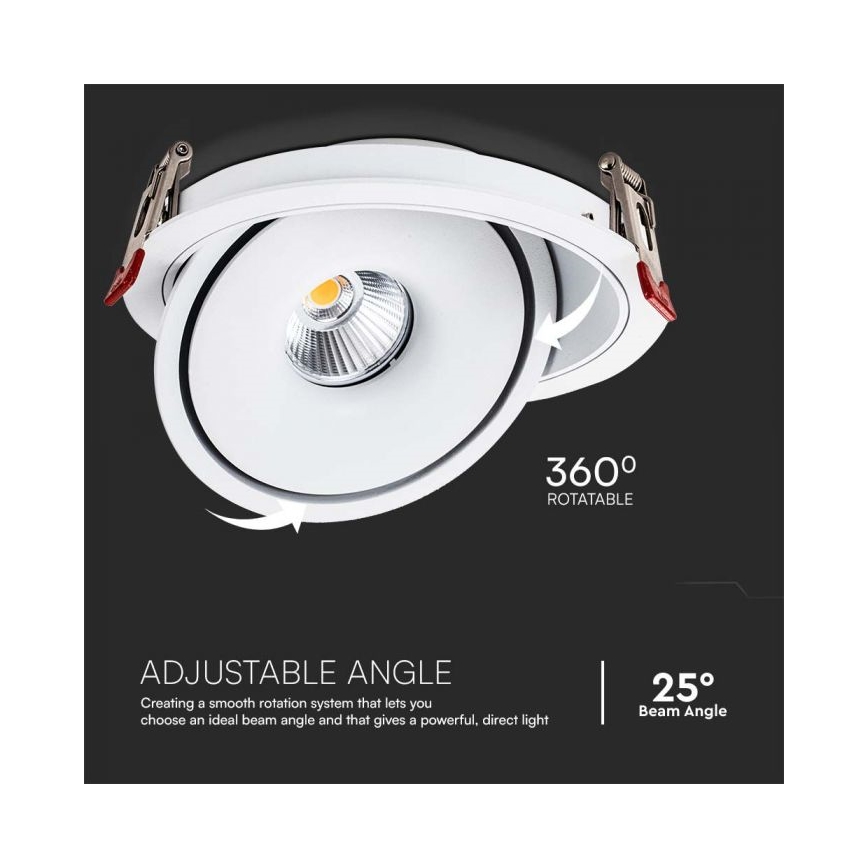 LED Einbaustrahler LED/28W/230V 3000/4000/6400K d 20 cm weiß