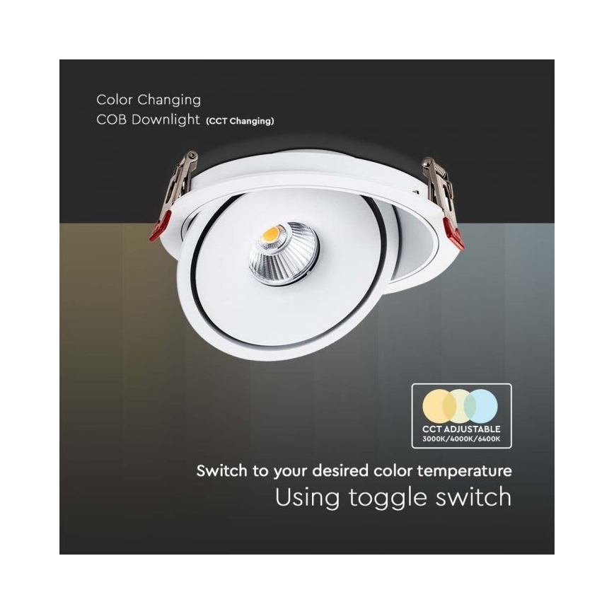 LED Einbaustrahler LED/28W/230V 3000/4000/6400K d 20 cm weiß