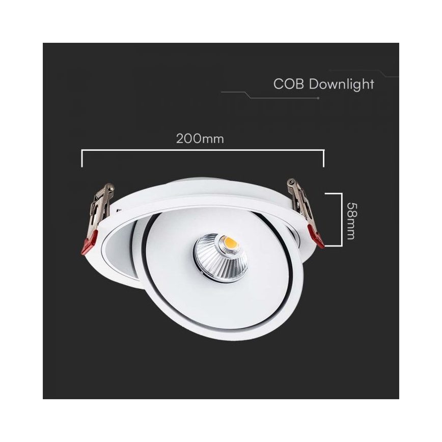 LED Einbaustrahler LED/28W/230V 3000/4000/6400K d 20 cm weiß