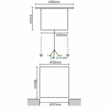 LED-Einfahrtsleuchte für den Außenbereich LED/4W/85-264V IP67 2800K