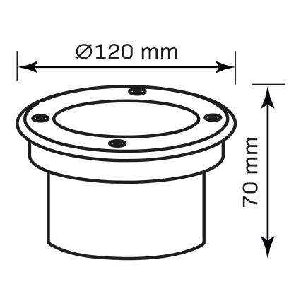 LED-Einfahrtsleuchte  MIVO LED/3W/230V d 12 cm IP67 matt Chrom