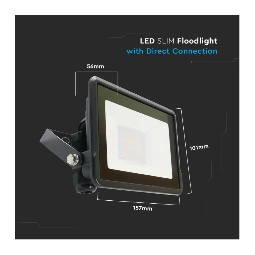 LED-Flutlicht mit Direktanschluss SAMSUNG CHIP LED/20W/230V IP65 6500K