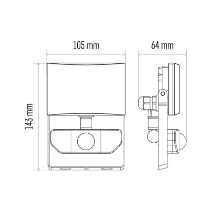 LED-Flutlicht mit Sensor LED/10,5W/230V IP54