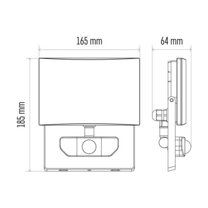 LED-Flutlicht mit Sensor LED/30,5W/230V IP54