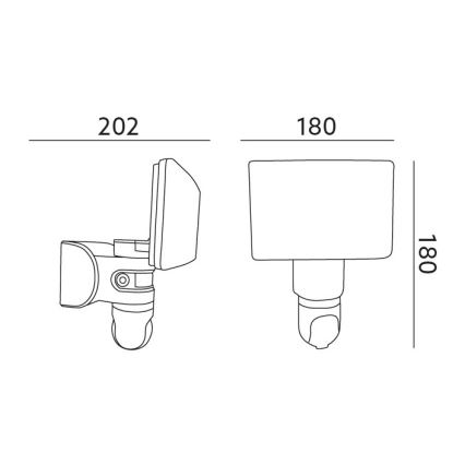 LED-Flutlicht mit Sensor und Kamera LED/23W/230V IP44 Wi-fi Tuya
