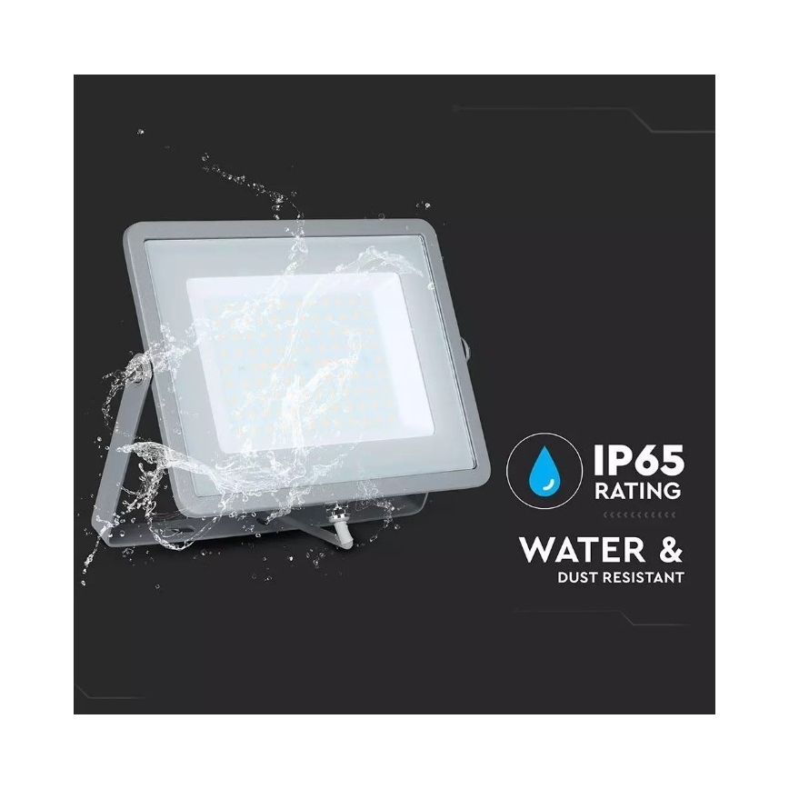 LED-Flutlicht SAMSUNG CHIP LED/100W/230V IP65 3000K grau