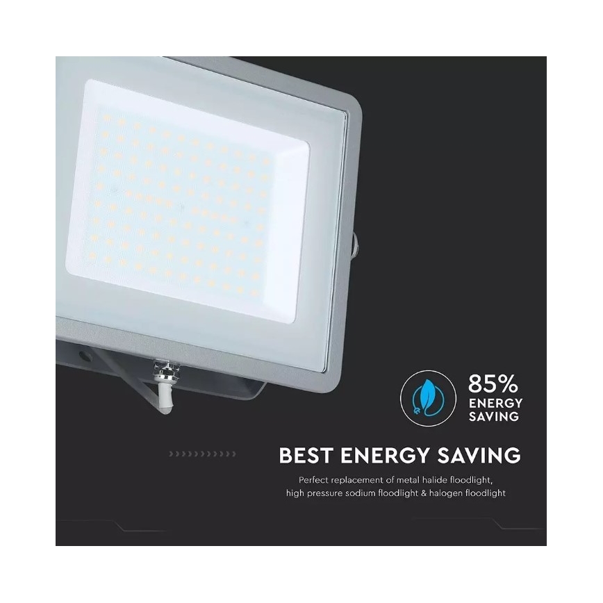 LED-Flutlicht SAMSUNG CHIP LED/100W/230V IP65 3000K grau