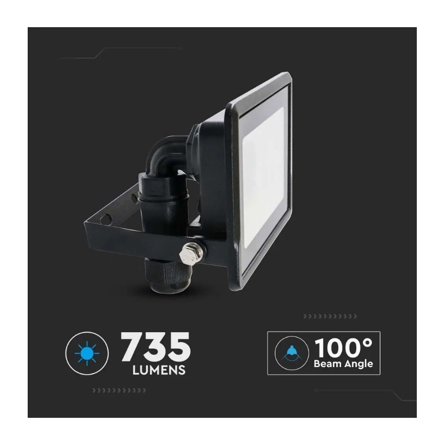 LED-Flutlicht SAMSUNG CHIP LED/10W/230V IP65 6500K schwarz