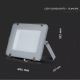 LED-Flutlicht SAMSUNG CHIP LED/150W/230V 6400K IP65 grau