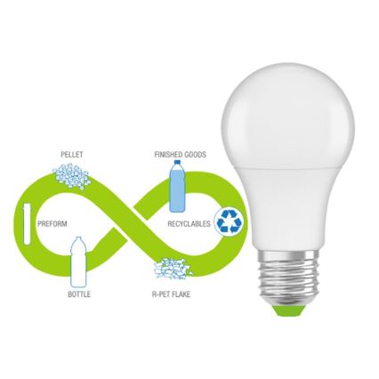 LED-Glühbirne aus recyceltem Kunststoff A60 E27/8,5W/230V 4000K - Ledvance