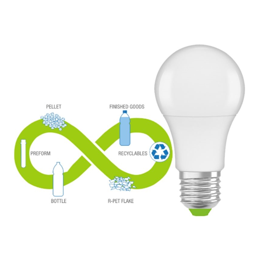 LED-Glühbirne aus recyceltem Kunststoff E27/13W/230V 4000K - Ledvance