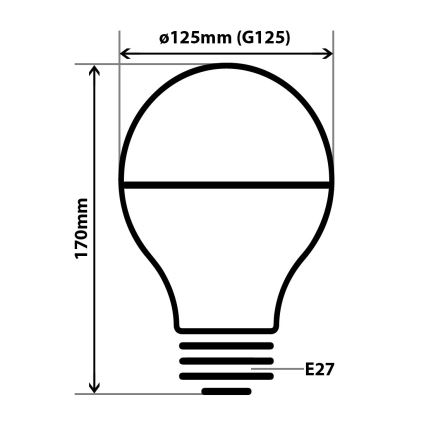 LED-Glühbirne mit Spiegelkappe DECOR MIRROR G125 E27/12W/230V 4200K Silber