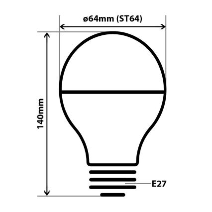 LED-Glühbirne DECOR MIRROR ST64 E27/8W/230V gold