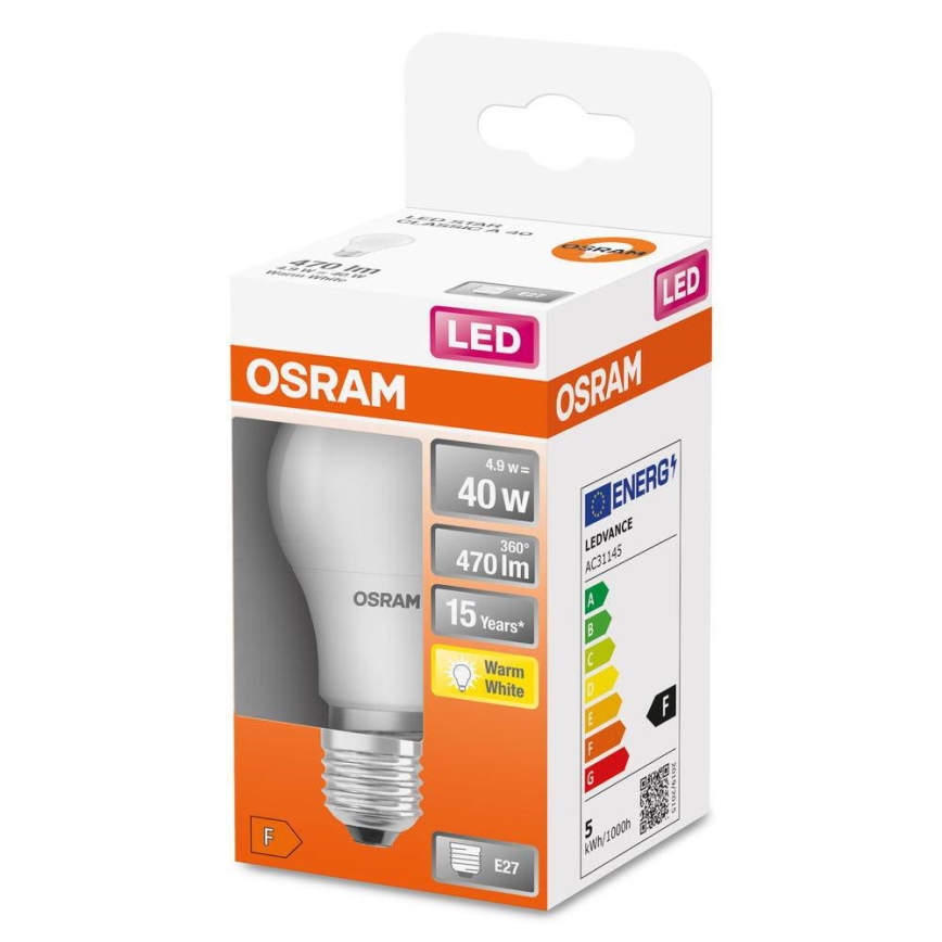 LED-Glühbirne E27/4,9W/230V 2700K - Osram