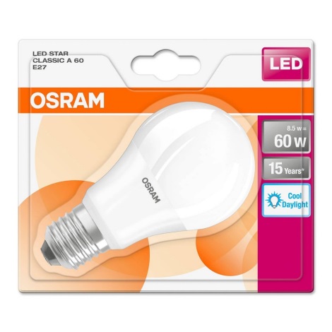LED Glühbirne E27/8,5W/230V 6500K - Osram