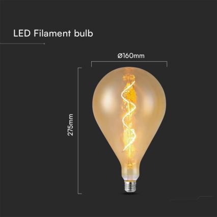 LED-Glühbirne FILAMENT A160 E27/4W/230V 2700K