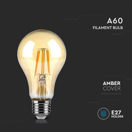 LED Glühbirne FILAMENT AMBER A67 E27/10W/230V 2200K