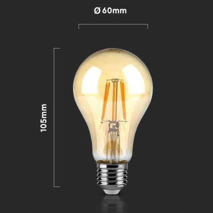 LED Glühbirne FILAMENT AMBER A67 E27/10W/230V 2200K