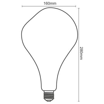 LED-Glühbirne FILAMENT BUMPED SMOKE ET160 E27/4W/230V 2000K