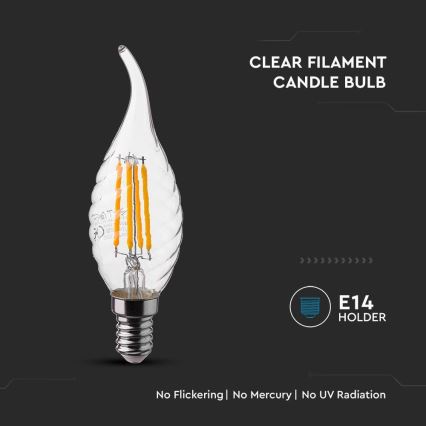 LED Glühbirne FILAMENT E14/4W/230V 6500K