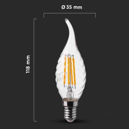 LED Glühbirne FILAMENT E14/4W/230V 6500K