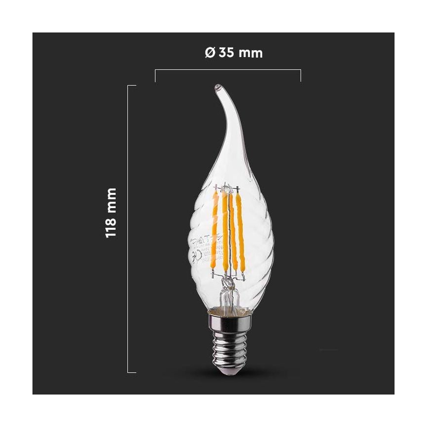 LED Glühbirne FILAMENT E14/4W/230V 6500K