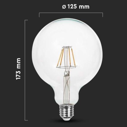 LED Glühbirne FILAMENT G125 E27/10W/230V 6400K