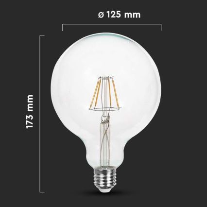 LED Glühbirne FILAMENT G125 E27/12W/230V 3000K