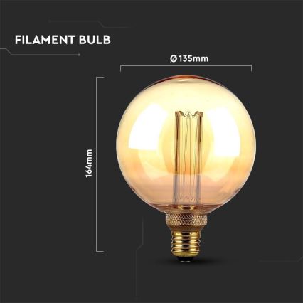 LED-Glühbirne FILAMENT G125 E27/4W/230V 1800K Art Edition