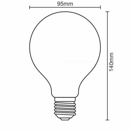 LED-Glühbirne WHITE FILAMENT G95 E27/13W/230V 3000K